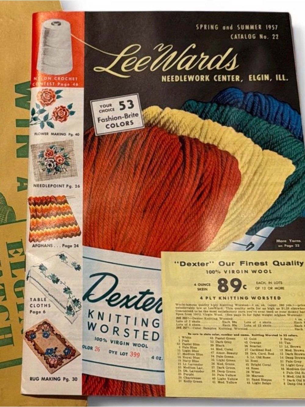 LeeWards Dexter Knitting Worsted Yarn - Red and Yellow
